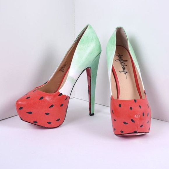 Taylor Says Shoes - NWB Taylor Says Watermelon Juilie Platform Heels